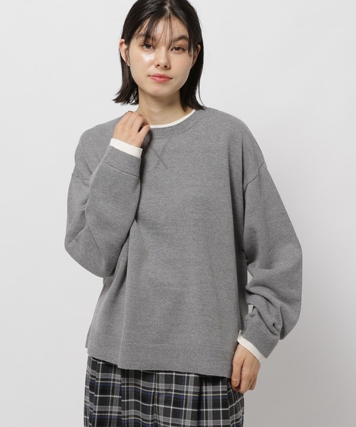 レイヤー風クループルオーバー（ニット/セーター）｜niko and