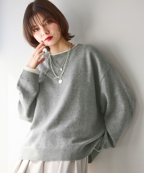 レイヤー風クループルオーバー（ニット/セーター）｜niko and