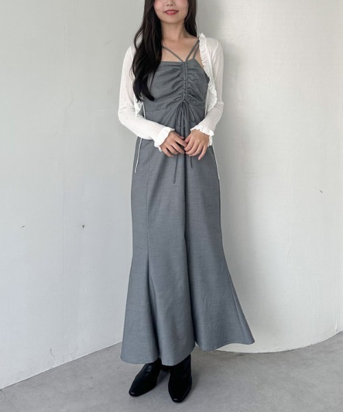 archives（アルシーヴ）の「フリルシアーリブニットカーディガン（カーディガン/ボレロ・レディース・オフホワイト/ブラック/グレー・MEDIUM）」の16枚目の写真