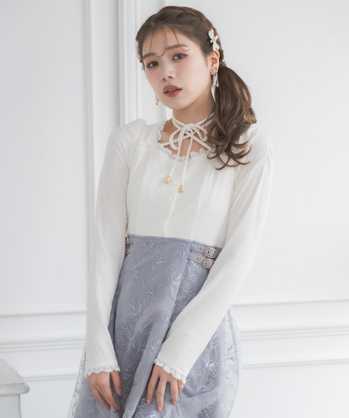 couture BY ROJITA(クチュールバイロジータ)の「フラワー刺繍ドッキングワンピース(ワンピース・レディース・ブルー/アイボリー/ブラック/ピンク・FREE)」の17枚目の写真