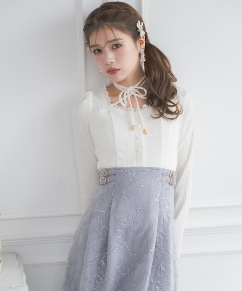 couture BY ROJITA(クチュールバイロジータ)の「フラワー刺繍ドッキングワンピース(ワンピース・レディース・ブルー/アイボリー/ブラック/ピンク・FREE)」の20枚目の写真