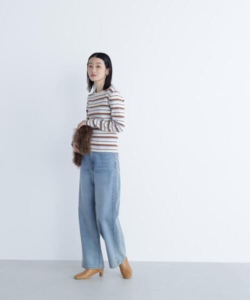NATURAL BEAUTY BASIC(ナチュラルビューティーベーシック)の「◇マルチボーダーリブニット(ニット/セーター・レディース・ホワイト系その他/グレー系その他/レッド系その他6・FREE)」の9枚目の写真