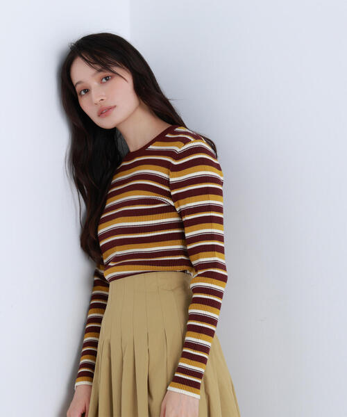 NATURAL BEAUTY BASIC(ナチュラルビューティーベーシック)の「◇マルチボーダーリブニット(ニット/セーター・レディース・ホワイト系その他/グレー系その他/レッド系その他6・FREE)」の15枚目の写真
