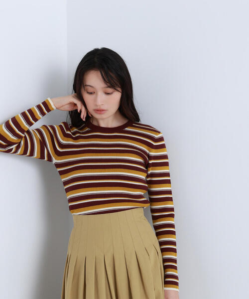 NATURAL BEAUTY BASIC(ナチュラルビューティーベーシック)の「◇マルチボーダーリブニット(ニット/セーター・レディース・ホワイト系その他/グレー系その他/レッド系その他6・FREE)」の19枚目の写真