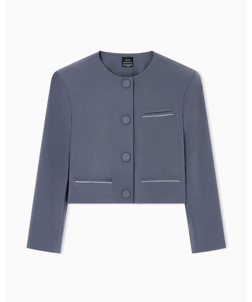 アルマーニ★ノーカラージャケット グレー★新品 アルマーニ☆ノーカラージャケット グレー☆新品 アウトレット】【夏