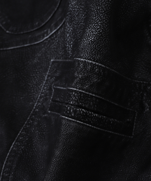 DAIRIKU（ダイリク）の「DAIRIKU / ダイリク Artificial Leather Hunting Jacket（カバーオール・メンズ・ブラック/ブラウン・MEDIUM/LARGE）」の7枚目の写真