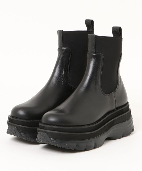 inter-chaussures(インターショシュール)の「【INTER-CHAUSSURES】ボリュームソールサイドゴアブーツ(I53016)(ブーツ・レディース・ブラック・39/38/37/36/35)」の4枚目の写真