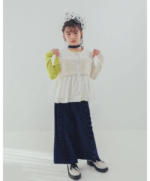 unica(ユニカ)の「ファーニットフリルベスト(ベスト・キッズ・レッド/ブラック/オフホワイト・XL/L/S)」の14枚目の写真