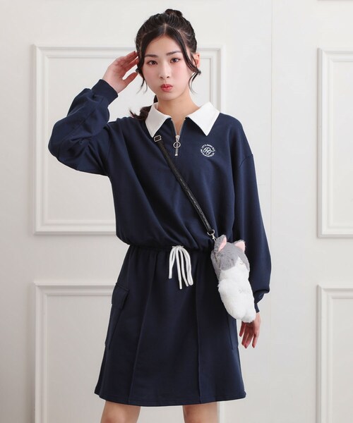 セール】【セットアップ】ハーフジップ＋カーゴスカート（セットアップ