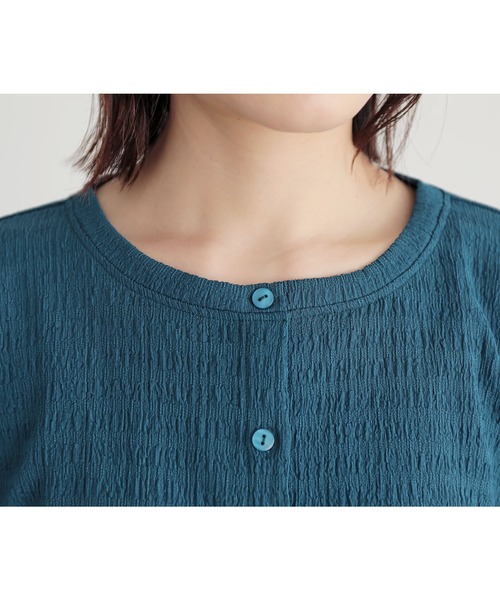 n'OrLABEL（ノアールレーベル）の「『カットソージャカードバンザイカーディガン』（カーディガン/ボレロ・レディース・ボルドー/ブルーグリーン/ブラック・FREE）」の4枚目の写真