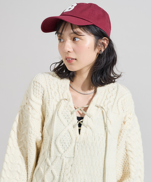 FREAK'S STORE（フリークスストア）の「2way リメイク風 ケーブル レースアップ ニットプルオーバー/バックリボン ビッグシルエットニット（ニット/セーター・レディース・ネイビー/ブラウン/オフホワイト・ﾌﾘ-）」の20枚目の写真