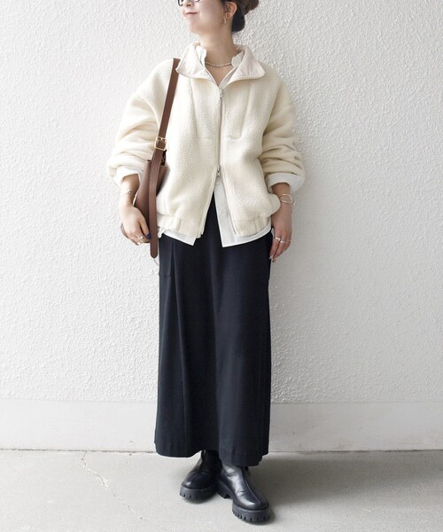 セール】SHIPS any: ナイロン × ボア リバーシブル スタンドカラー