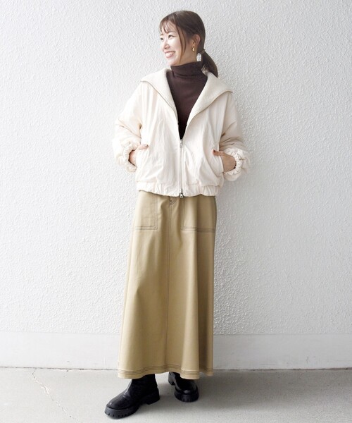 SHIPS any: ナイロン × ボア リバーシブル スタンドカラー ショート SHIPS｜SHIPS any: ナイロン * ボア リバーシブル スタンドカラー