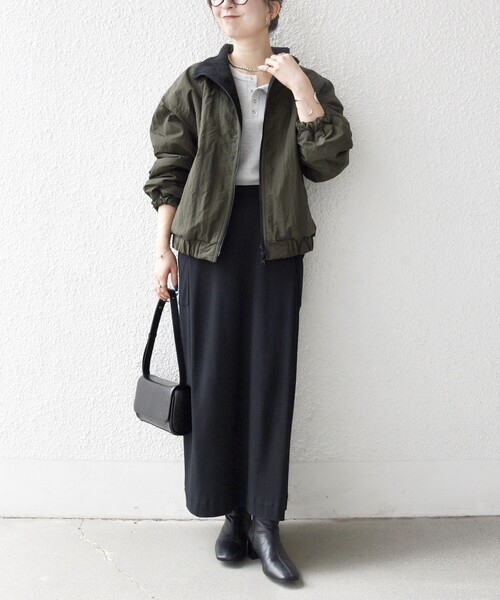 セール】SHIPS any: ナイロン × ボア リバーシブル スタンドカラー