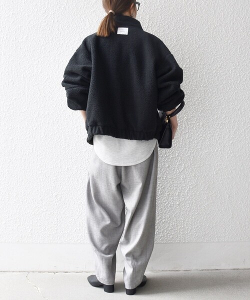 セール】SHIPS any: ナイロン × ボア リバーシブル スタンドカラー