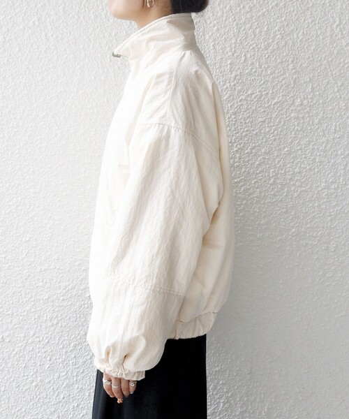 美品♡ イアパピヨネ 馬刺繍 フレアスリーブブルゾン ジャンバー ナイロン SHIPS any: ナイロン × ボア リバーシブル スタンドカラー ショート