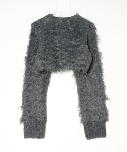 ROYAL FLASH（ロイヤルフラッシュ）の「determ/ デターム/Cropped Shaggy Knit Cardigan（カーディガン/ボレロ・レディース・ブラック/グレー・F）」の3枚目の写真