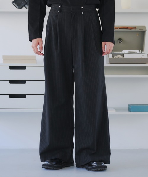 セール】TWO-TUCK BAGGY DESIGN SLACKS/2タックバギーデザイン