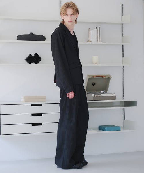 SELLE GLANT(セレグランテ)の「TWO-TUCK BAGGY DESIGN SLACKS/2タックバギーデザインスラックスパンツ【SET-UP着用可】(スラックス・メンズ・ブラック系/ブラック/グレー/ダークブラウン系/ブラック系1/ブラック系2・SMALL/MEDIUM/LARGE)」の22枚目の写真