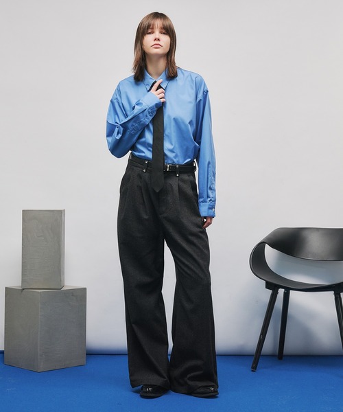 セール】TWO-TUCK BAGGY DESIGN SLACKS/2タックバギーデザイン