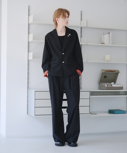 SELLE GLANT(セレグランテ)の「TWO-TUCK BAGGY DESIGN SLACKS/2タックバギーデザインスラックスパンツ【SET-UP着用可】(スラックス・メンズ・ブラック系/ブラック/グレー/ダークブラウン系/ブラック系1/ブラック系2・SMALL/MEDIUM/LARGE)」の19枚目の写真