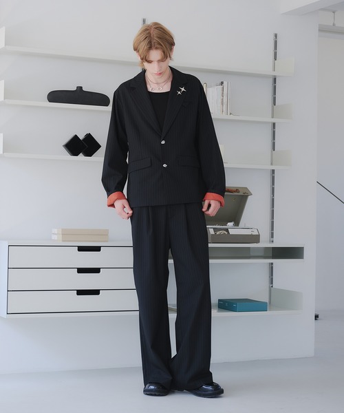 SELLE GLANT(セレグランテ)の「TWO-TUCK BAGGY DESIGN SLACKS/2タックバギーデザインスラックスパンツ【SET-UP着用可】(スラックス・メンズ・ブラック系/ブラック/グレー/ダークブラウン系/ブラック系1/ブラック系2・SMALL/MEDIUM/LARGE)」の18枚目の写真