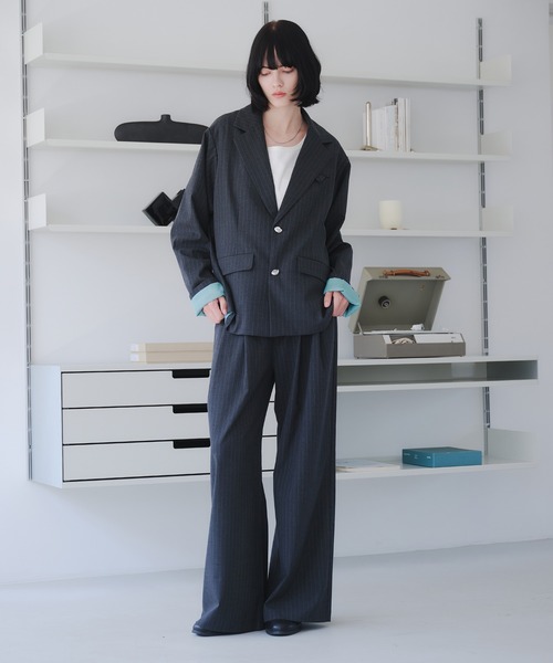 SELLE GLANT(セレグランテ)の「TWO-TUCK BAGGY DESIGN SLACKS/2タックバギーデザインスラックスパンツ【SET-UP着用可】(スラックス・メンズ・ブラック系/ブラック/グレー/ダークブラウン系/ブラック系1/ブラック系2・SMALL/MEDIUM/LARGE)」の10枚目の写真