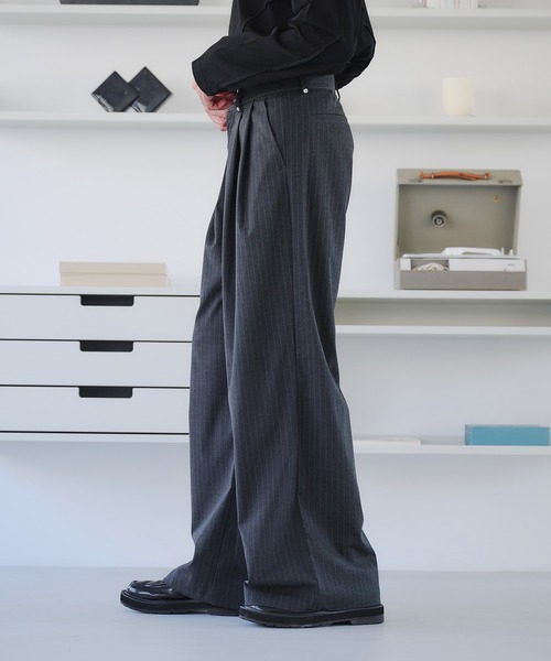 セール】TWO-TUCK BAGGY DESIGN SLACKS/2タックバギーデザイン