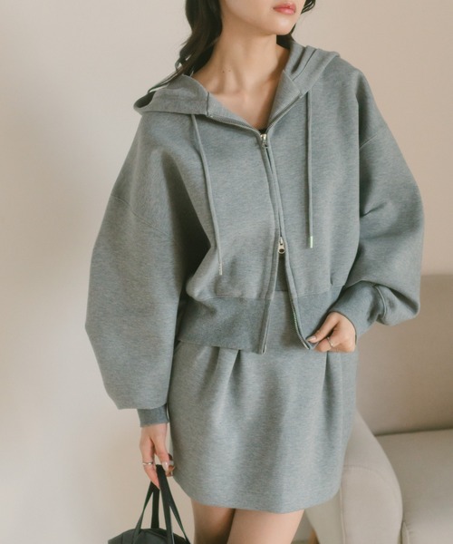 VANNIE U（ヴァニーユー）の「ダブルジップフーディー/パーカー（パーカー・レディース・ブラック/グレー・FREE）」の3枚目の写真