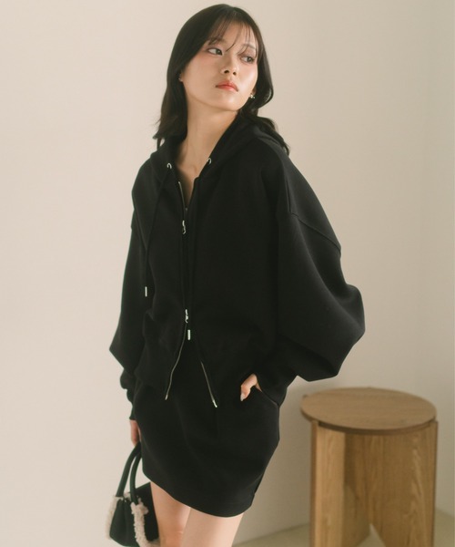 VANNIE U（ヴァニーユー）の「ダブルジップフーディー/パーカー（パーカー・レディース・ブラック/グレー・FREE）」の19枚目の写真