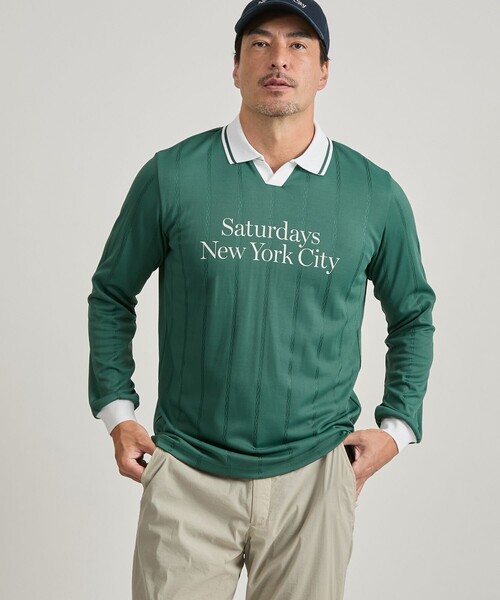 メンズウェア SaturdaysNYC PE Stripe Jacquard LS Shirt セール】PE Stripe Jacquard LS Shirt（Tシャツ/カットソー