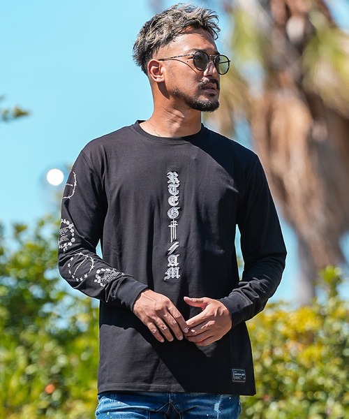 adamsJUGGLER（アダムスジャグラー）の「RTEGアームレフ/OE&EMロンティー（Tシャツ/カットソー・メンズ・ブラック/ホワイト・S/M/L/XL/XXL）」の17枚目の写真
