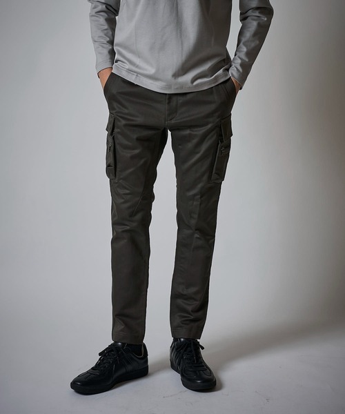 TETE HOMME（テットオム）の「スリムシルエット ミリタリーカーゴパンツ（カーゴパンツ・メンズ・ブラック/チャコールグレー/カーキ・MEDIUM/LARGE/X-LARGE）」の9枚目の写真