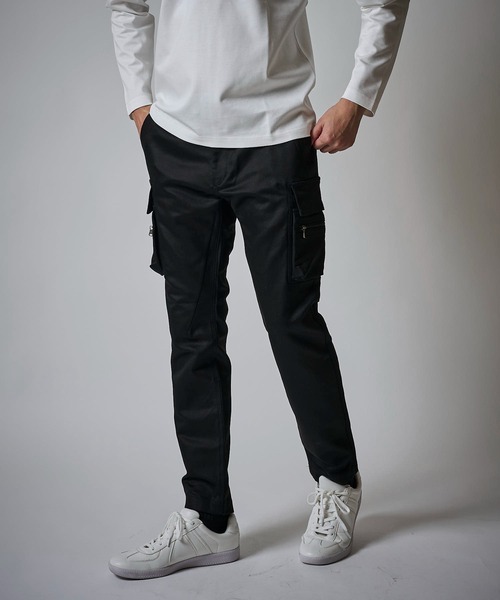 TETE HOMME（テットオム）の「スリムシルエット ミリタリーカーゴパンツ（カーゴパンツ・メンズ・ブラック/チャコールグレー/カーキ・MEDIUM/LARGE/X-LARGE）」の6枚目の写真