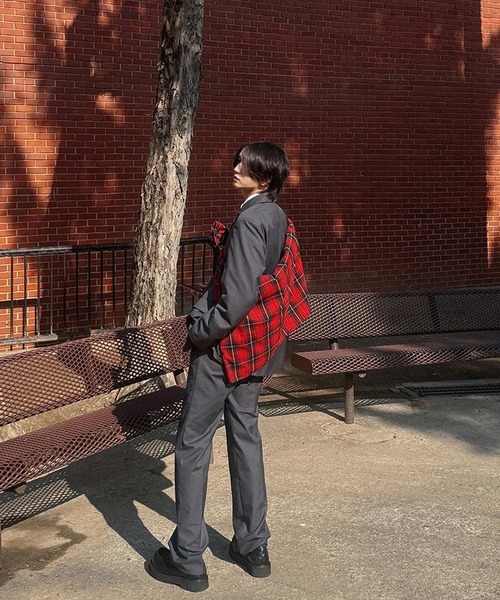 ASCLO（エジュクロ）の「ASCLO／ウエストマークチェックシャツ（シャツ/ブラウス・メンズ・レッド/ブラック・FREE）」の14枚目の写真