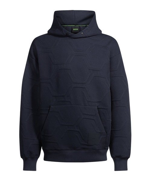 BOSS(ボス)の「リラックスフィットフーディ ヘキサゴンキルティング(スウェット・メンズ・ダークブルー・S/XL/M/XS)」の3枚目の写真