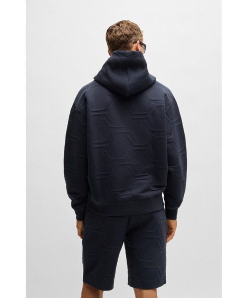 BOSS(ボス)の「リラックスフィットフーディ ヘキサゴンキルティング(スウェット・メンズ・ダークブルー・S/XL/M/XS)」の5枚目の写真