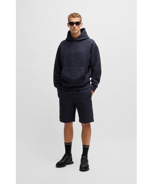 BOSS(ボス)の「リラックスフィットフーディ ヘキサゴンキルティング(スウェット・メンズ・ダークブルー・S/XL/M/XS)」の2枚目の写真