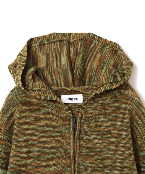 atmos pink(アトモスピンク)の「atmos pink Short Zip Knit Hoodie / アトモス ピンク ショート ジップ ニット フーディ(ニット/セーター・レディース・ブラック/カーキ・FREE)」の3枚目の写真