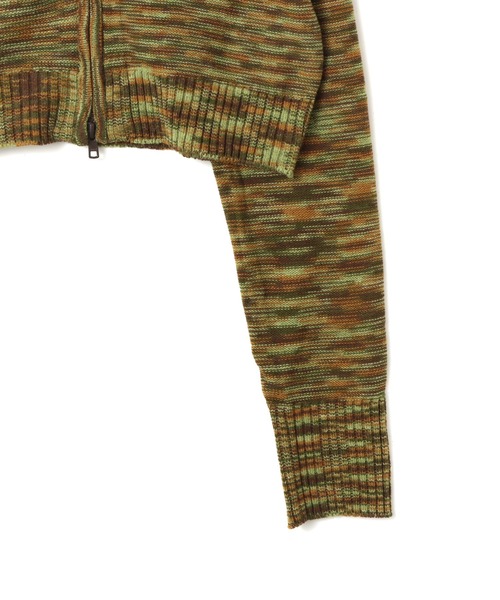 atmos pink(アトモスピンク)の「atmos pink Short Zip Knit Hoodie / アトモス ピンク ショート ジップ ニット フーディ(ニット/セーター・レディース・ブラック/カーキ・FREE)」の4枚目の写真