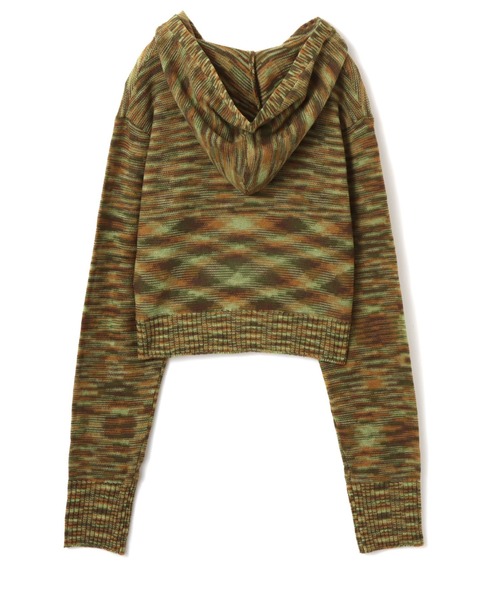 atmos pink(アトモスピンク)の「atmos pink Short Zip Knit Hoodie / アトモス ピンク ショート ジップ ニット フーディ(ニット/セーター・レディース・ブラック/カーキ・FREE)」の5枚目の写真