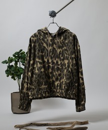 ATELANE ツイル総柄ジップパーカー/CAMO/REALTREE