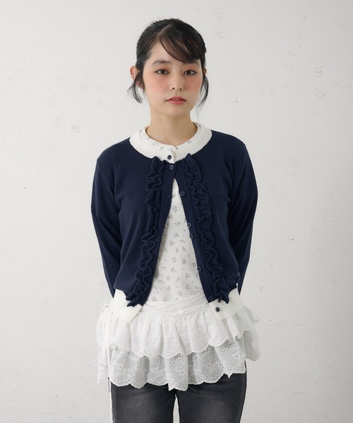 FCMM（エフシーエムエム）の「【日本限定】FRILL CARDIGAN（カーディガン/ボレロ・レディース・ネイビー/ピンク/チャコールグレー・SMALL/MEDIUM）」の4枚目の写真