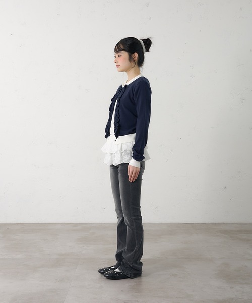 FCMM（エフシーエムエム）の「【日本限定】FRILL CARDIGAN（カーディガン/ボレロ・レディース・ネイビー/ピンク/チャコールグレー・SMALL/MEDIUM）」の9枚目の写真