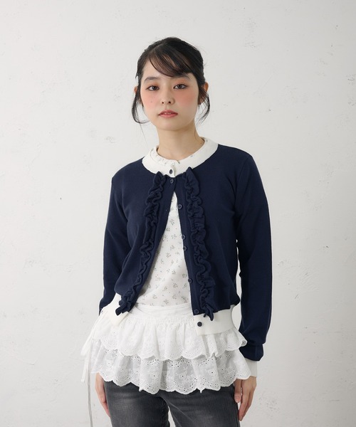 FCMM（エフシーエムエム）の「【日本限定】FRILL CARDIGAN（カーディガン/ボレロ・レディース・ネイビー/ピンク/チャコールグレー・SMALL/MEDIUM）」の5枚目の写真