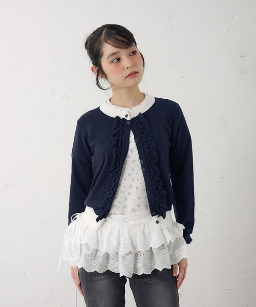 FCMM（エフシーエムエム）の「【日本限定】FRILL CARDIGAN（カーディガン/ボレロ・レディース・ネイビー/ピンク/チャコールグレー・SMALL/MEDIUM）」の6枚目の写真