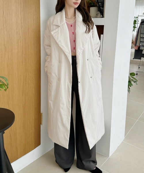 セール】軽さと暖かさを実現させた中綿ロングコート（チェスターコート