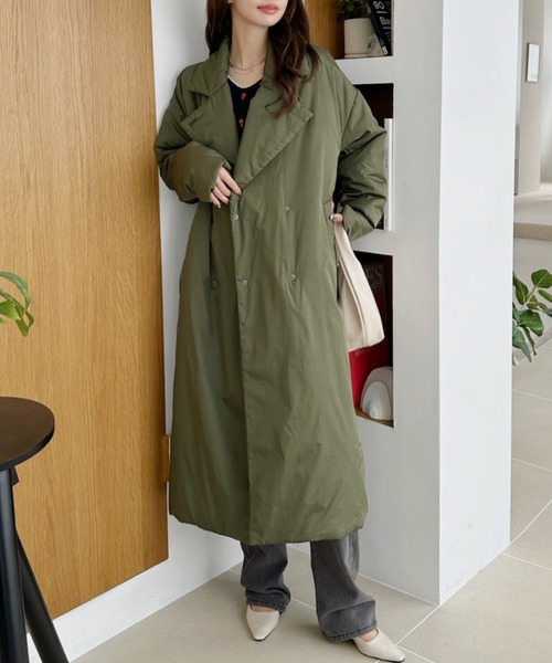 セール】軽さと暖かさを実現させた中綿ロングコート（チェスターコート