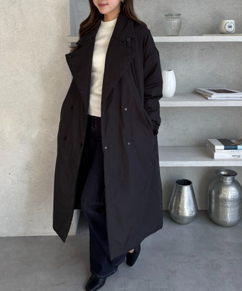 セール】軽さと暖かさを実現させた中綿ロングコート（チェスターコート