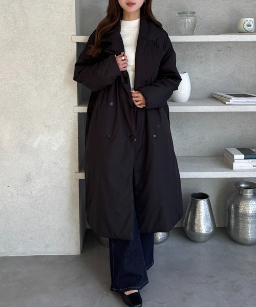 セール】軽さと暖かさを実現させた中綿ロングコート（チェスターコート